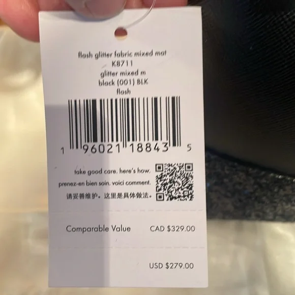 Kate Spade NWT Greta Court Flash Black Glitter & Saffiano Crossbody MSRP $279 - Picture 6 of 10